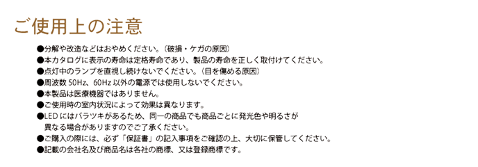 ご使用上の注意